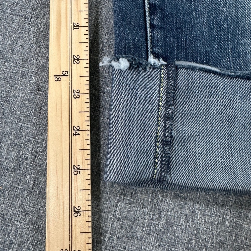 Fidelity Denim Sharp Blue Distressed Low Rise Cropped Jeans Women Size 29 USA - Picture 9 of 11